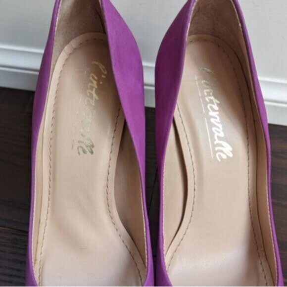 L'Intervalle purple leather stilletto pointed toe heels - Picture 3 of 8